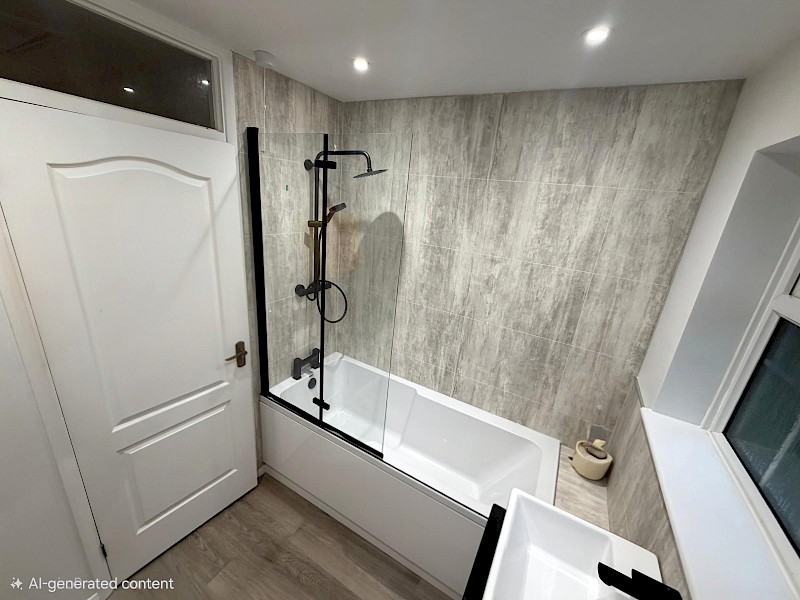 Clean, modern bathroom with walk in shower. Bathroom Fitters in Leighton Buzzard, Milton Keynes, Bletchley, Dunstable, Luton, Bedfordshire